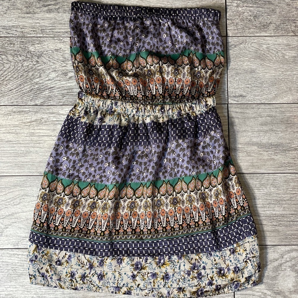 Lush Strapless Silky lined mini‎ dress, sz S, EUC